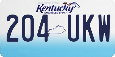 KY license plate 204UKW