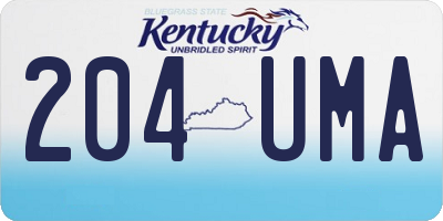 KY license plate 204UMA