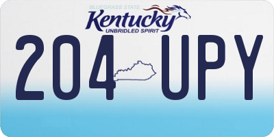 KY license plate 204UPY