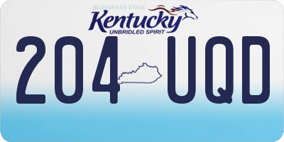 KY license plate 204UQD