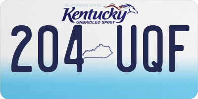 KY license plate 204UQF