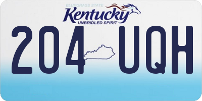 KY license plate 204UQH