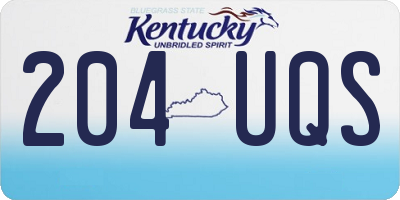 KY license plate 204UQS
