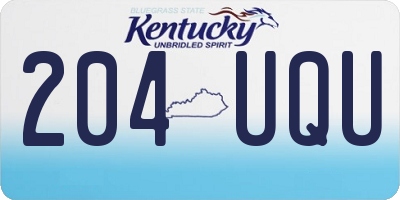 KY license plate 204UQU