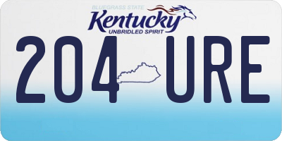 KY license plate 204URE