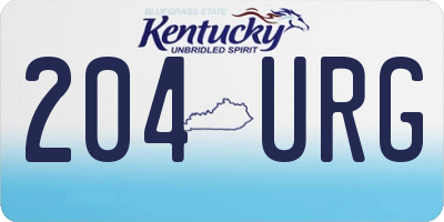 KY license plate 204URG