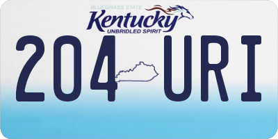KY license plate 204URI