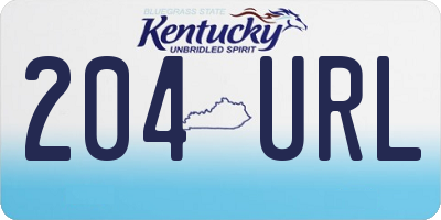 KY license plate 204URL