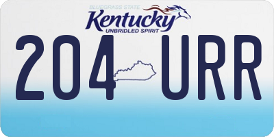 KY license plate 204URR