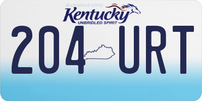 KY license plate 204URT
