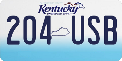 KY license plate 204USB