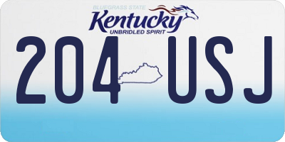 KY license plate 204USJ