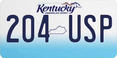 KY license plate 204USP