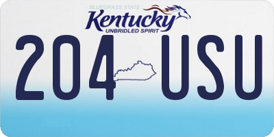 KY license plate 204USU
