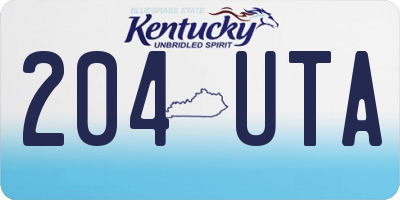 KY license plate 204UTA