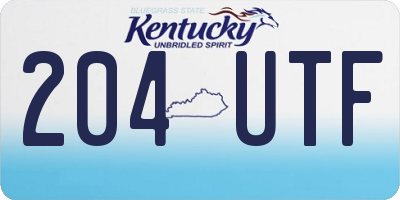 KY license plate 204UTF