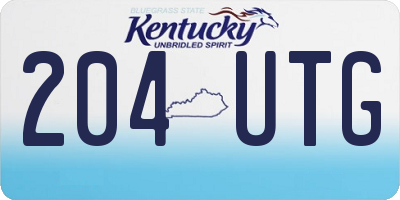 KY license plate 204UTG