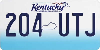 KY license plate 204UTJ