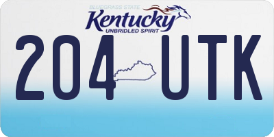 KY license plate 204UTK