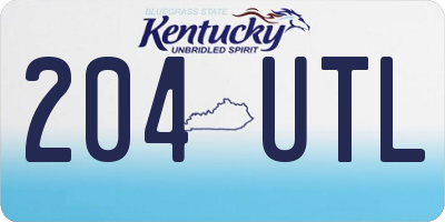 KY license plate 204UTL