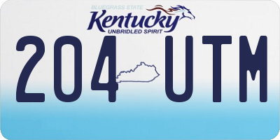 KY license plate 204UTM