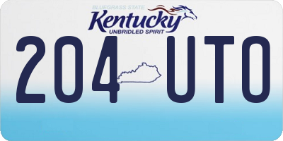 KY license plate 204UTO