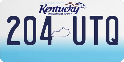 KY license plate 204UTQ