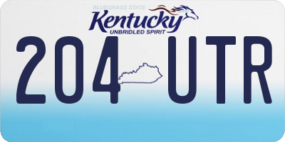KY license plate 204UTR