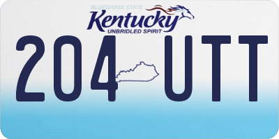 KY license plate 204UTT