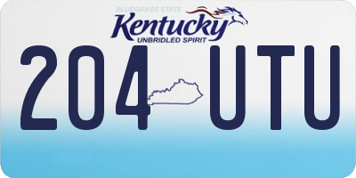 KY license plate 204UTU