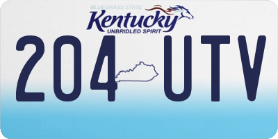 KY license plate 204UTV