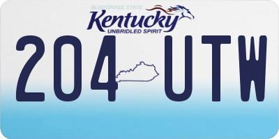KY license plate 204UTW
