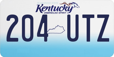 KY license plate 204UTZ