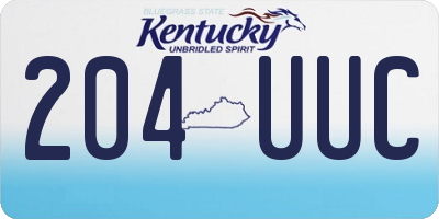 KY license plate 204UUC