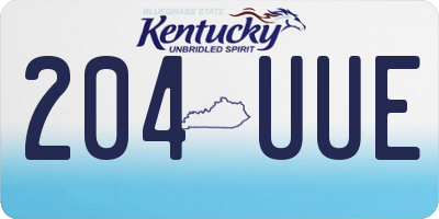 KY license plate 204UUE