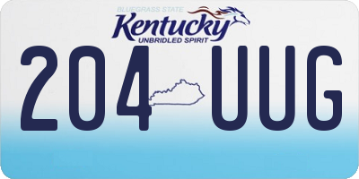 KY license plate 204UUG