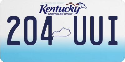 KY license plate 204UUI