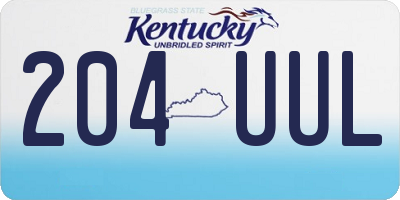 KY license plate 204UUL