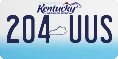 KY license plate 204UUS