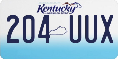 KY license plate 204UUX