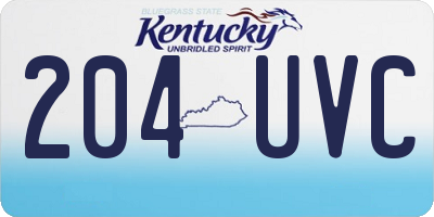 KY license plate 204UVC