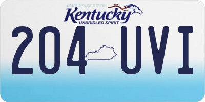 KY license plate 204UVI