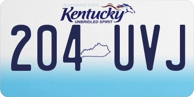 KY license plate 204UVJ