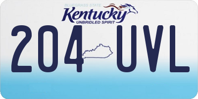 KY license plate 204UVL