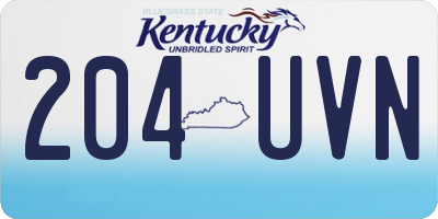 KY license plate 204UVN