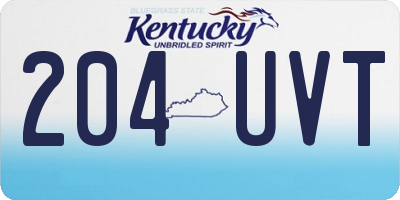 KY license plate 204UVT
