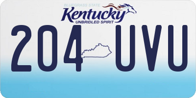 KY license plate 204UVU