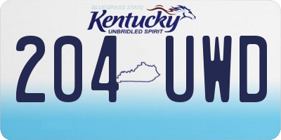 KY license plate 204UWD