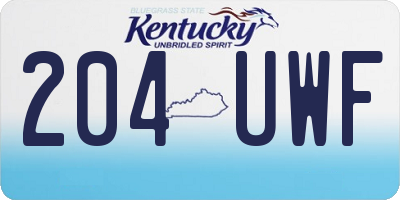 KY license plate 204UWF