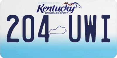 KY license plate 204UWI